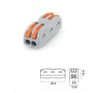 Morsetto Rapido Serrafilo 2 poli Passanti Sezione conduttori 0,08-4 mm